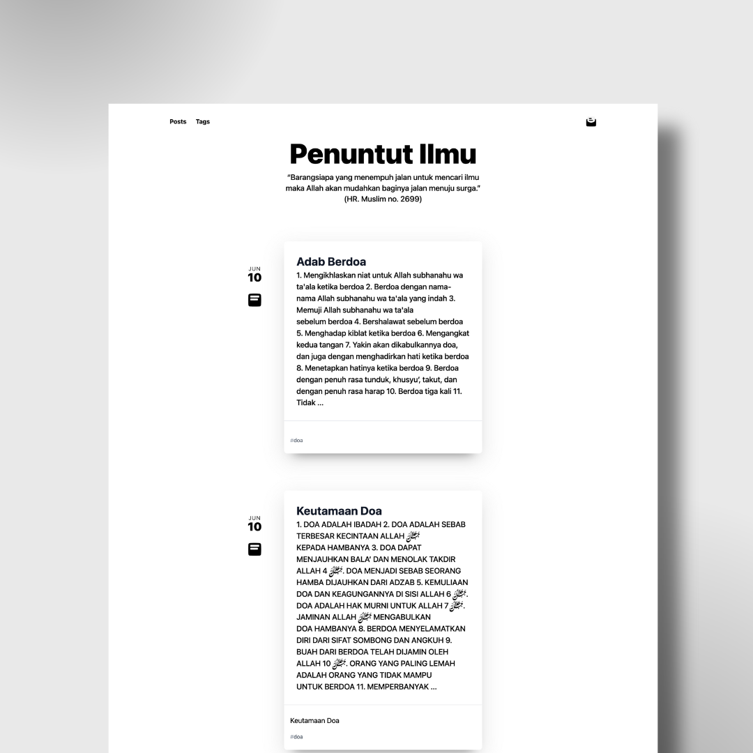 Penuntut Ilmu - Web Development for Da'wah Projects